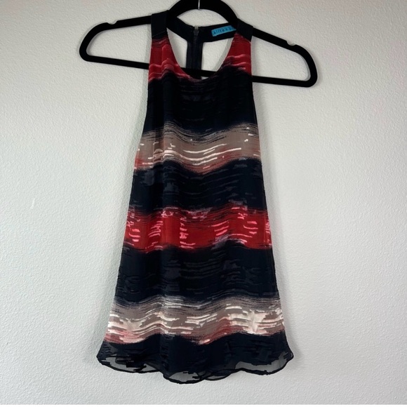 NWT ALICE + OLIVIA Stylish Black and Red Women's Top - Picture 4 of 7